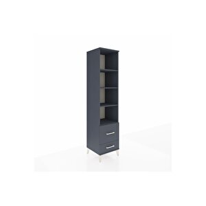 Hyperion Dolap 4 Raflı 2 Çekmeceli 44x44x195 Antrasit-antrasit