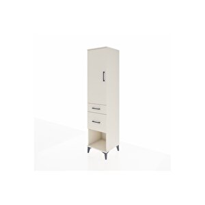 Hyperion Dolap Tek Raflı 2 Çekmeceli Tek Askılı 44x44x195 Aytaşı-aytaşı