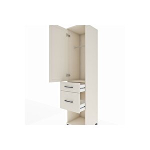 Hyperion Dolap Tek Raflı 2 Çekmeceli Tek Askılı 44x44x195 Aytaşı-aytaşı