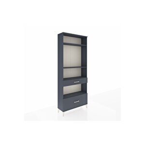 Arges Dolap 4 Raflı 2 Çekmeceli 88x30x221 Antrasit-antrasit