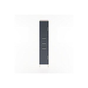 Hyperion Dolap 3 Raflı 3 Çekmeceli 2 Kapaklı 44x44x221 Aytaşı-antrasit