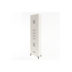 Arges Dolap 4 Raflı 5 Çekmeceli 4 Kapaklı 60x30x243 Aytaşı-aytaşı