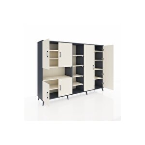 Hyperion Dolap 13 Raflı 6 Kapaklı 220x44x163 Antrasit-aytaşı