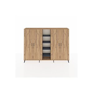 Arges Dolap 12 Raflı 4 Kapaklı 220x30x163 Çam-çam/antrasit