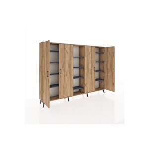 Arges Dolap 12 Raflı 4 Kapaklı 220x30x163 Çam-çam/antrasit