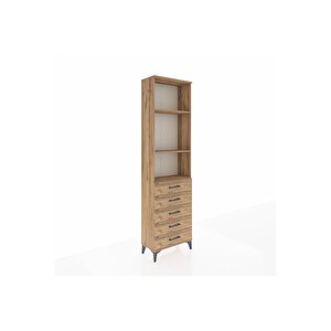 Arges Dolap 3 Raflı 5 Çekmeceli 60x30x221 Çam-çam