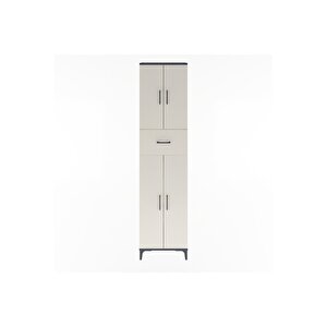 Arges Dolap 4 Raflı Tek Çekmeceli 4 Kapaklı 60x30x243 Antrasit-aytaşı
