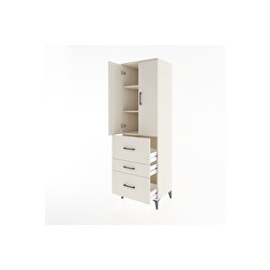 Hyperion Dolap 3 Raflı 3 Çekmeceli 2 Kapaklı 60x44x195 Aytaşı-aytaşı