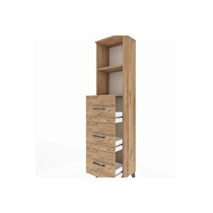 Arges Dolap 2 Raflı 3 Çekmeceli 44x30x182 Çam-çam