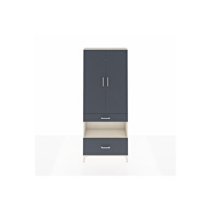 Arges Dolap 3 Raflı 2 Çekmeceli Tek Askılı 88x30x221 Aytaşı-antrasit