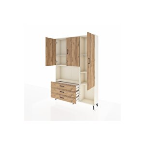 Arges Gardrop 6 Raflı 3 Çekmeceli 3 Kapaklı 132x30x195 Aytaşı-çam