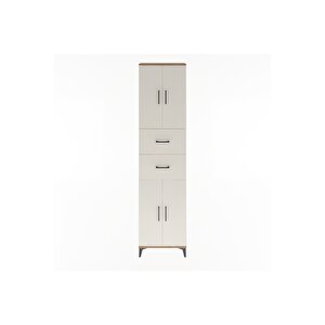 Arges Dolap 5 Raflı 2 Çekmeceli 4 Kapaklı 60x30x243 Çam-aytaşı