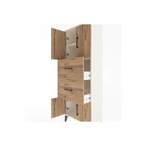 Arges Dolap 2 Raflı 2 Çekmeceli 4 Kapaklı 60x30x163 Aytaşı-çam