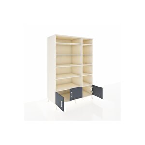 Kronos Dolap 10 Raflı 3 Kapaklı 132x59x195 Aytaşı-antrasit/aytaşı