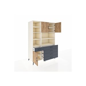 Kronos Dolap 9 Raflı 5 Çekmeceli 3 Kapaklı 132x59x195 Aytaşı-çam/antrasit
