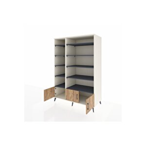 Kronos Dolap 10 Raflı 3 Kapaklı 132x59x195 Aytaşı-çam/antrasit