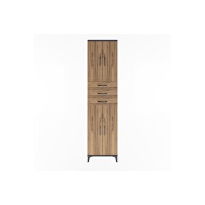 Arges Dolap 5 Raflı 3 Çekmeceli 4 Kapaklı 60x30x243 Antrasit-çam