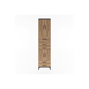 Hyperion Dolap 4 Raflı 5 Çekmeceli 4 Kapaklı 60x44x243 Antrasit-çam