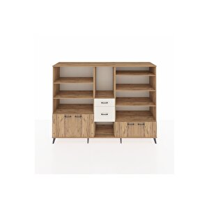 Hyperion Dolap 10 Raflı 2 Çekmeceli 4 Kapaklı 220x44x163 Çam-çam/aytaşı