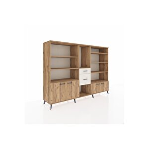 Hyperion Dolap 10 Raflı 2 Çekmeceli 4 Kapaklı 220x44x163 Çam-çam/aytaşı