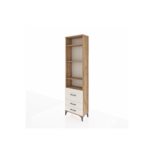 Arges Dolap 4 Raflı 3 Çekmeceli 60x30x221 Çam-aytaşı