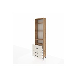 Arges Dolap 4 Raflı 3 Çekmeceli 60x30x221 Çam-aytaşı
