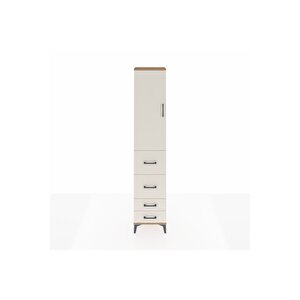 Arges Dolap 3 Raflı 4 Çekmeceli Tek Kapaklı 44x30x221 Çam-aytaşı