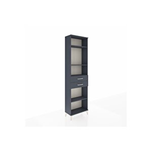 Arges Dolap 4 Raflı 2 Çekmeceli 60x30x221 Antrasit-antrasit