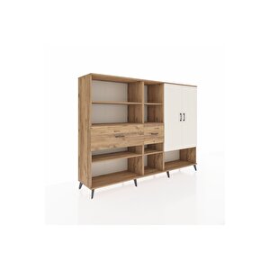 Hyperion Dolap 10 Raflı 2 Çekmeceli 2 Kapaklı 220x44x163 Çam-aytaşı/çam
