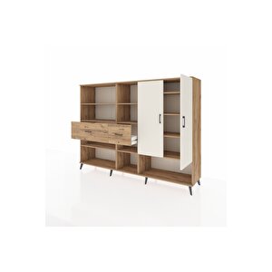 Hyperion Dolap 10 Raflı 2 Çekmeceli 2 Kapaklı 220x44x163 Çam-aytaşı/çam