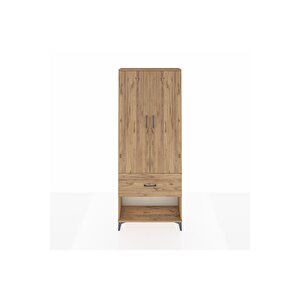 Arges Dolap 3 Raflı Tek Çekmeceli 2 Kapaklı 88x30x221 Çam-çam