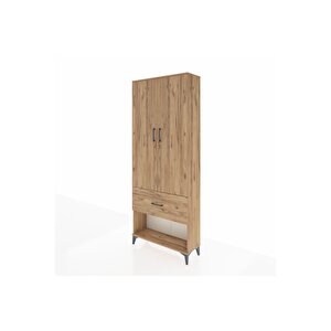 Arges Dolap 3 Raflı Tek Çekmeceli 2 Kapaklı 88x30x221 Çam-çam