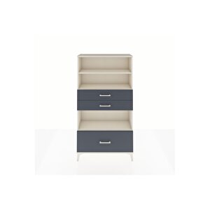 Arges Dolap 3 Raflı 3 Çekmeceli 88x30x163 Aytaşı-antrasit