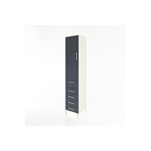Hyperion Dolap 2 Raflı 5 Çekmeceli Tek Askılı 44x44x221 Aytaşı-antrasit