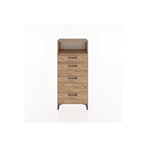 Hyperion Dolap Tek Raflı 4 Çekmeceli 60x44x134 Çam-çam