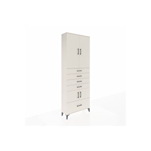 Arges Dolap 4 Raflı 5 Çekmeceli 4 Kapaklı 88x30x243 Aytaşı-aytaşı