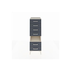 Kronos Dolap Tek Raflı 6 Çekmeceli 44x59x134 Aytaşı-antrasit