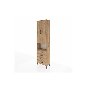 Arges Dolap 4 Raflı 4 Çekmeceli 2 Kapaklı 60x30x221 Çam-çam