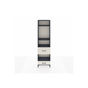 Arges Dolap 4 Raflı 2 Çekmeceli 60x30x221 Antrasit-aytaşı