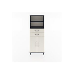 Arges Dolap 3 Raflı 2 Çekmeceli 2 Kapaklı 60x30x163 Antrasit-aytaşı