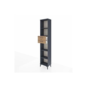 Arges Dolap 4 Raflı 2 Çekmeceli 44x30x221 Antrasit-çam