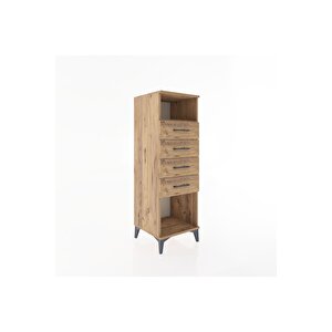 Hyperion Dolap Tek Raflı 4 Çekmeceli 44x44x134 Çam-çam