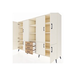 Hyperion Dolap 11 Raflı 3 Çekmeceli 8 Kapaklı 220x44x163 Aytaşı-aytaşı/çam