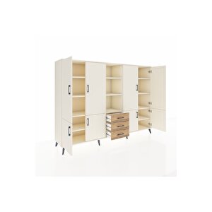 Hyperion Dolap 11 Raflı 3 Çekmeceli 8 Kapaklı 220x44x163 Aytaşı-aytaşı/çam