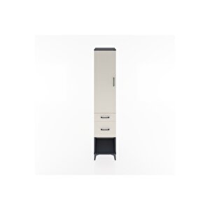 Hyperion Dolap 2 Raflı 2 Çekmeceli Tek Askılı 44x44x221 Antrasit-aytaşı