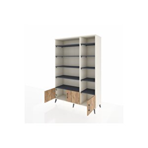 Hyperion Dolap 10 Raflı 3 Kapaklı 132x44x195 Aytaşı-çam/antrasit