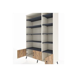 Hyperion Dolap 10 Raflı 3 Kapaklı 132x44x195 Aytaşı-çam/antrasit