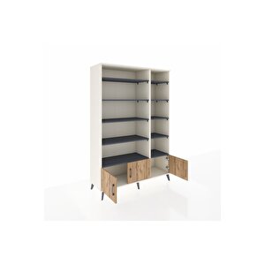 Hyperion Dolap 10 Raflı 3 Kapaklı 132x44x195 Aytaşı-çam/antrasit