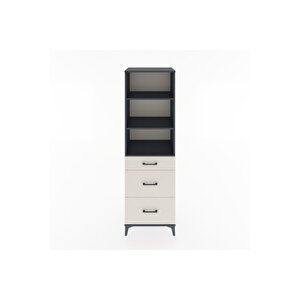 Hyperion Dolap 3 Raflı 3 Çekmeceli 60x44x195 Antrasit-aytaşı