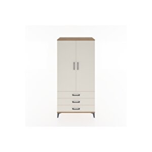 Hyperion Dolap Tek Raflı 3 Çekmeceli Tek Askılı 88x44x182 Çam-aytaşı